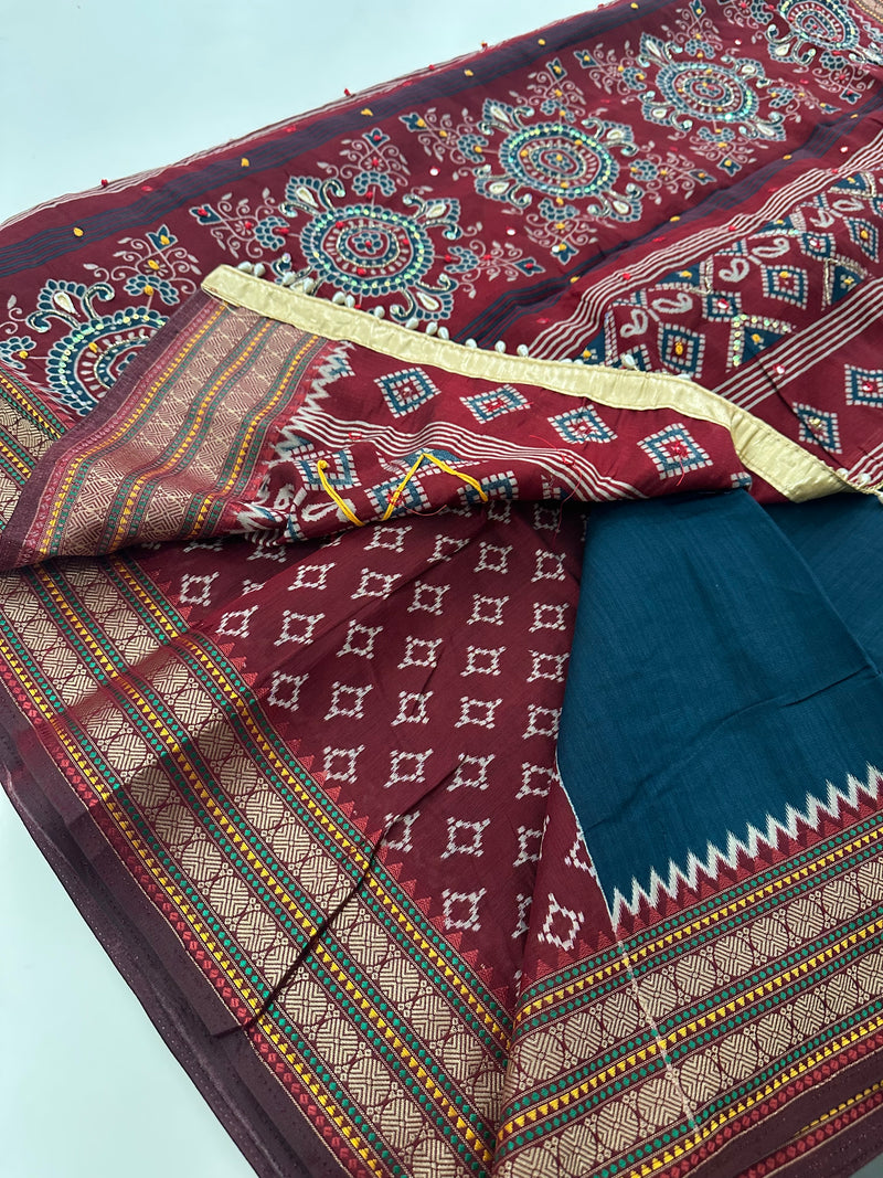 Premium Designer Chanderi Mul Fabric With Designer Border and Weaving Pallu with Tassels❤️❤️-J23