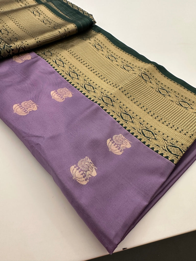 New Semi Soft silk Sarees From Kanchi in beatiful Borders-JU20