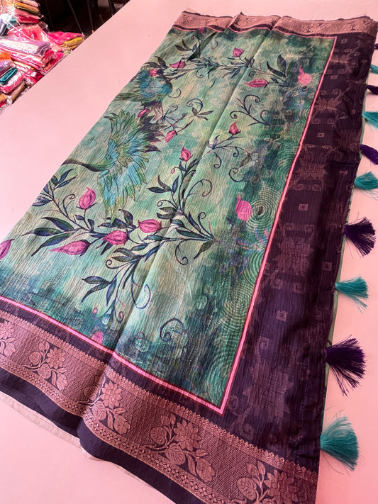 Printed Tussar fancy