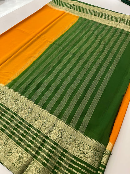 310 semi crape silk kaddi pallu