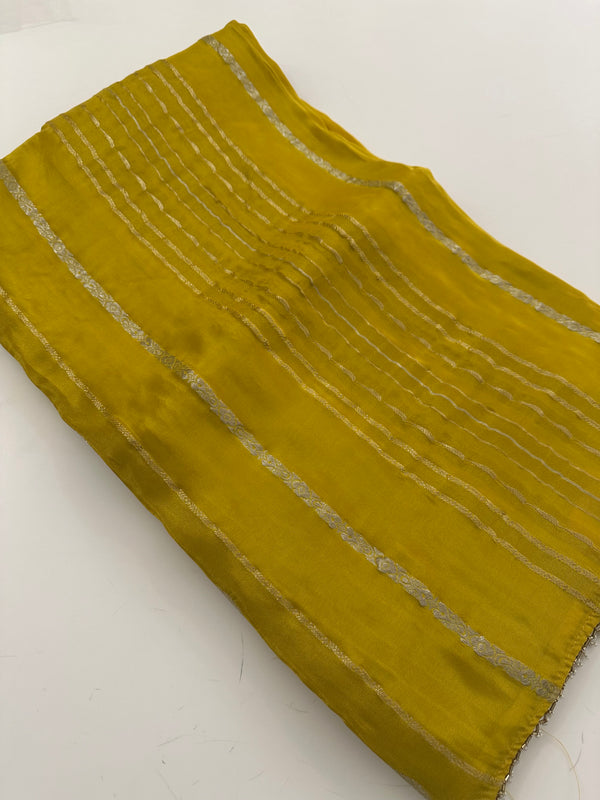 Cut Dana Work Border Chinnon Saree -AU7
