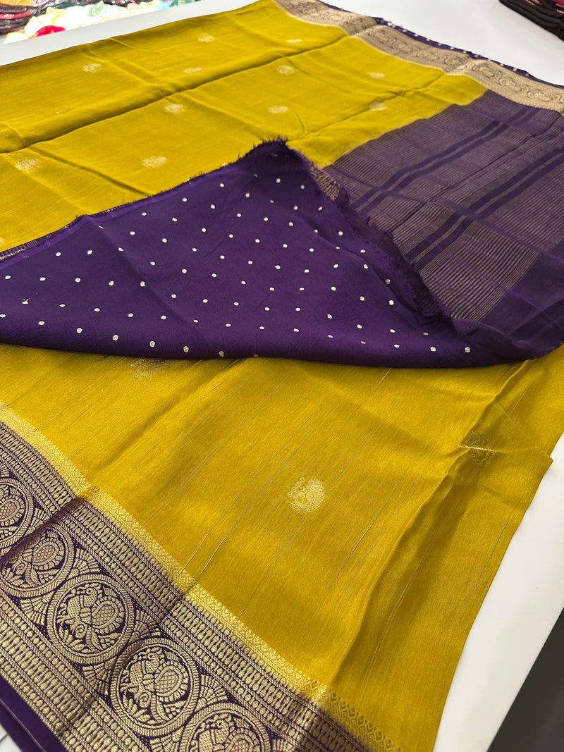 Tussar Fancy Saree in New Contrast Borders🌹- AU-17