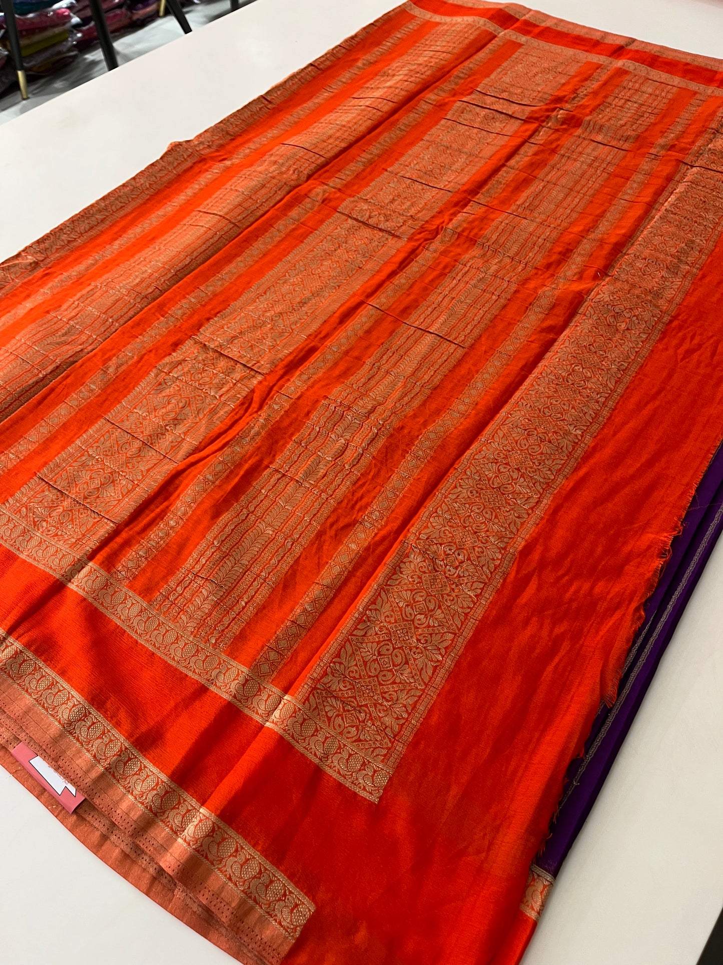 Designer crape Chinnon saree