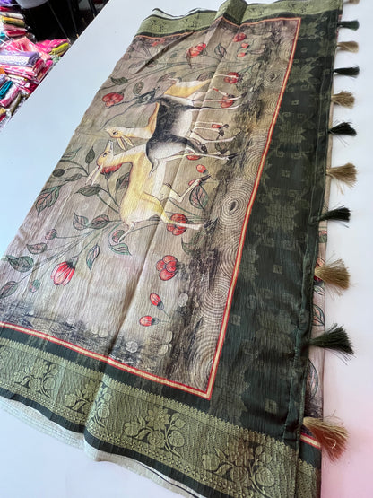 Printed Tussar fancy