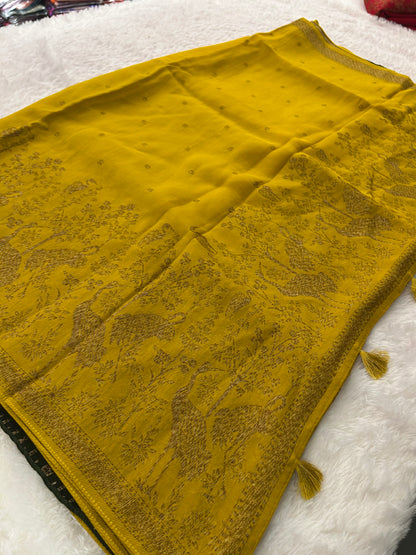 Premium Jute Tussar Fancy Saree-M14