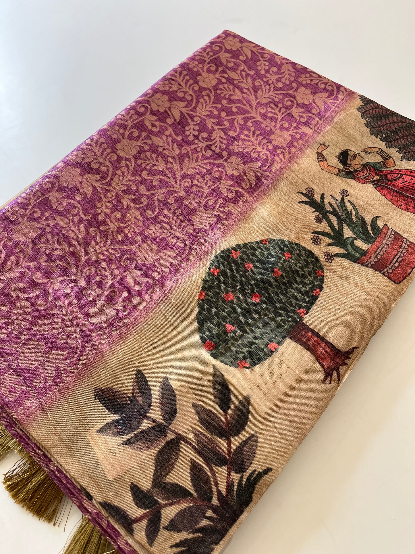 Premium Tussar Crape brocade