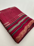 Soft Lightweight Printed Cotton Saree - Maroon Abstract Print - AU27