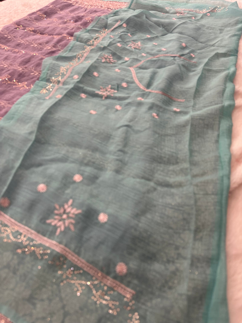 Work Organza Saree-JU12