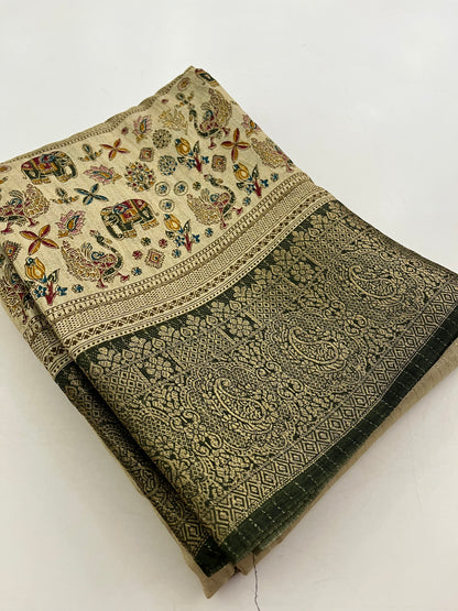 Tussar Fancy Printed