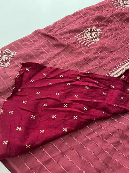 Tussar fancy embroidery buttas