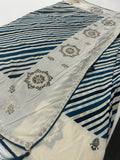 Lehariya Design with stone border crape chiffon premium sarees🌹-JU25