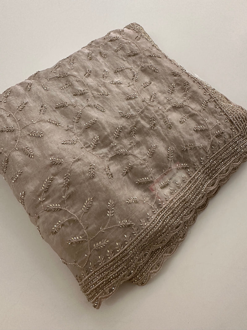 Soft marshmallow, organza fabric  pastel color sarees with work with work, self Blouse 🌹- AU-17