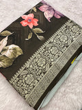 Kalamkari Printed Crape-JU14