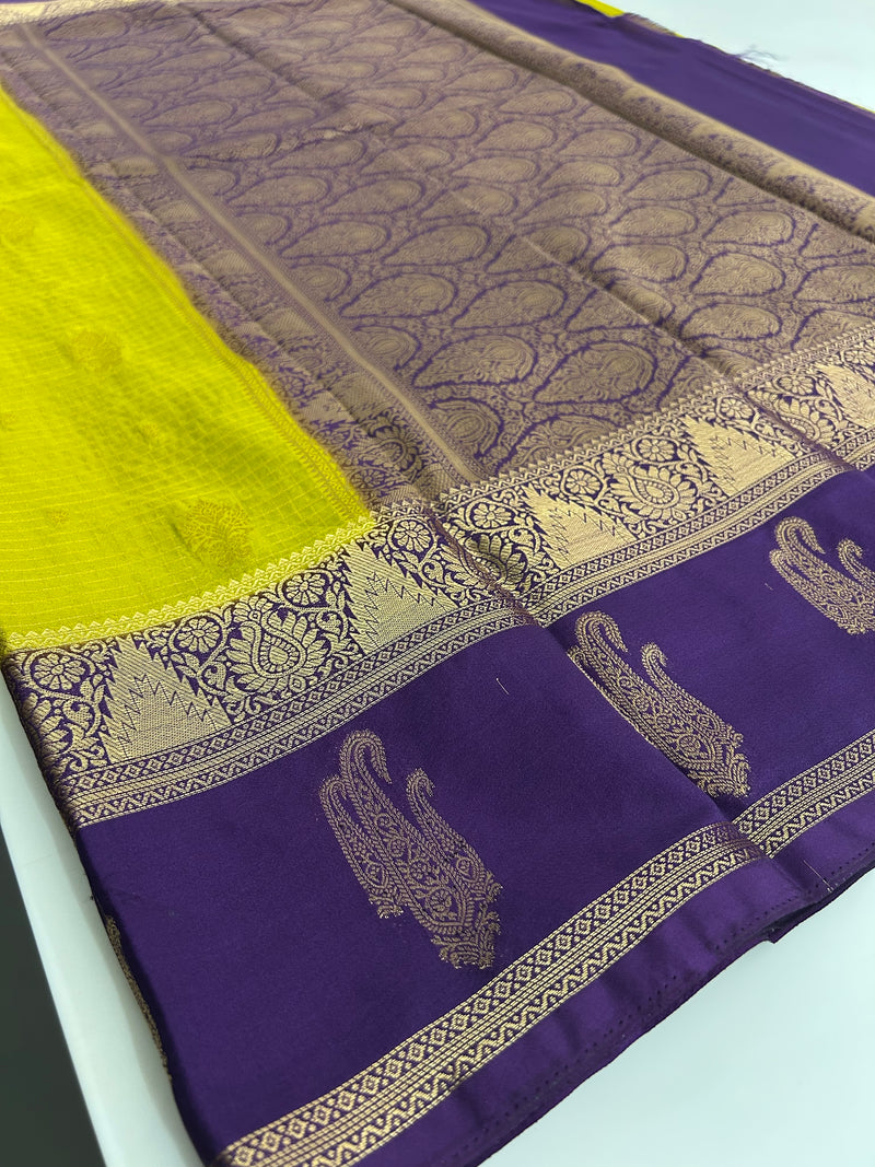 Semi Mysore Silk Saree-JU31