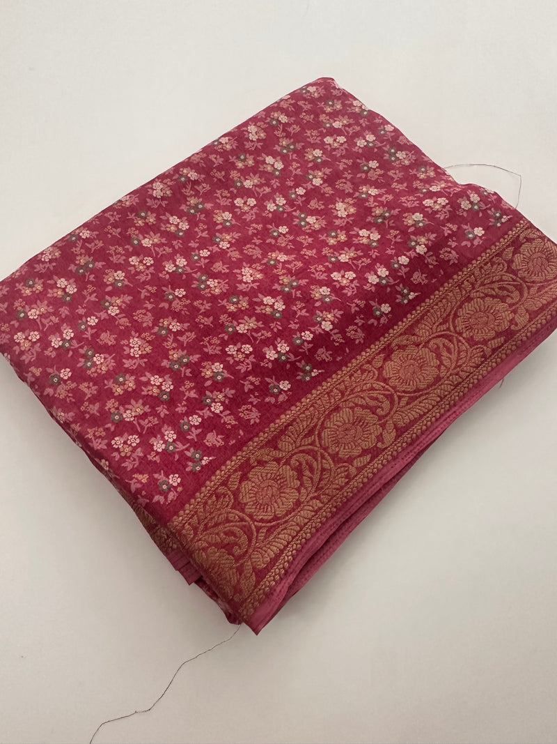 Crepe Chiffon small flower prints -AU3
