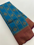 New collection in South Cotton Silk sarees for Varmahalaxmi with contrast matching blouse piece🌹-AU3