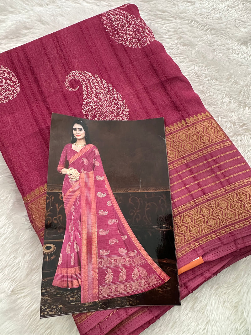 Tussar Crape Saree-JU9