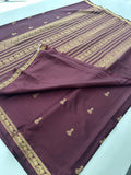 Semi Mysore Silk Small Border Jhumki Buttas - Wine - AU27