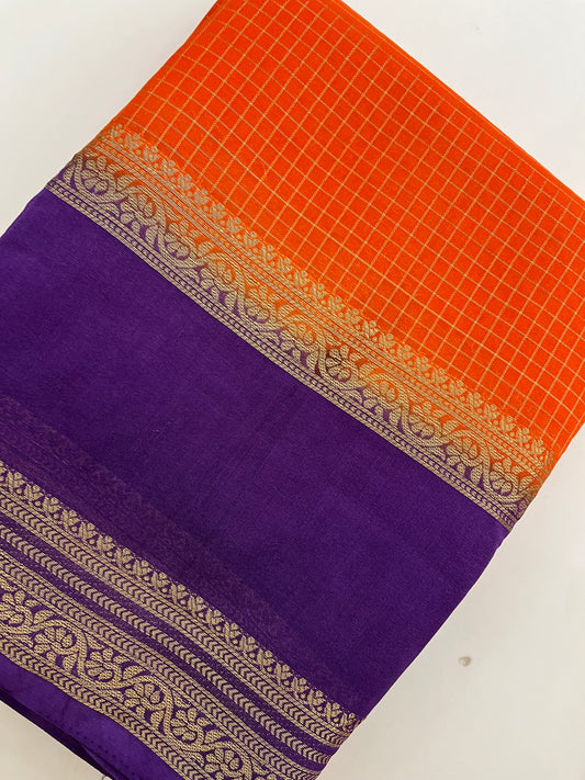 Crepe Small Checks Bentex Border
