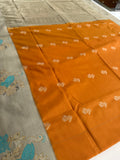 🌹4 shades of semi kanchi soft silk sarees in beautiful combinations in contrast blouse🌹