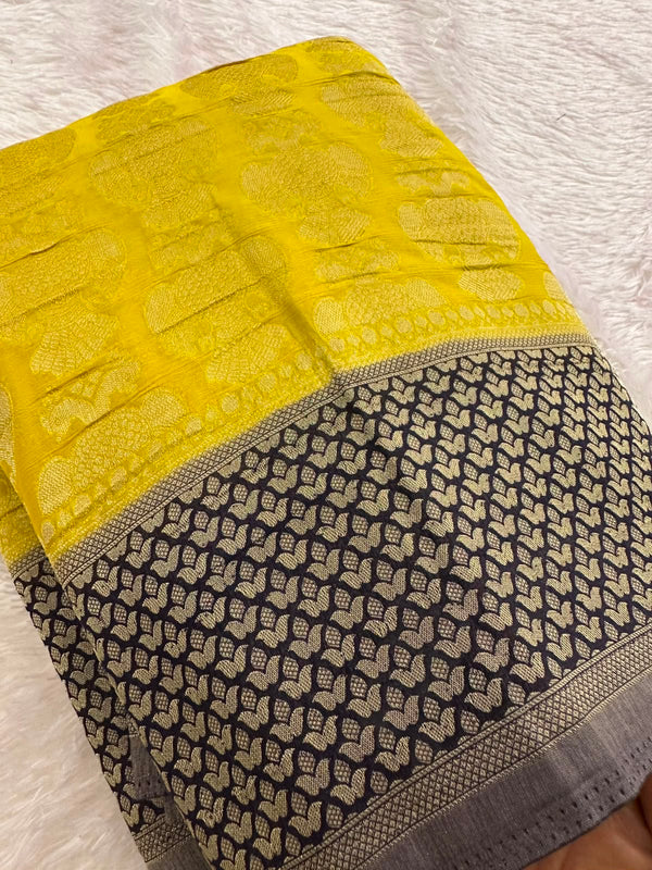 Beautiful Soft Georgette Sarees In Full Garuda Buttas-Ju21