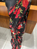 Premium daily wear printed chiffon sarees 🌹 JU26