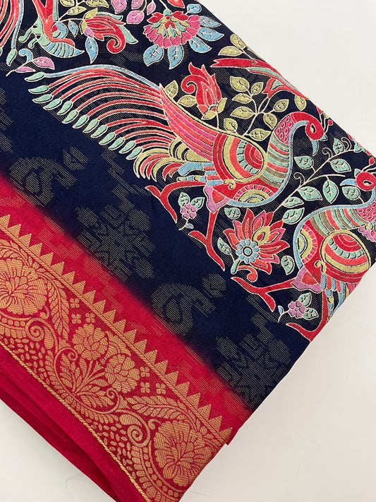 Kalamkari Linen Chiffon