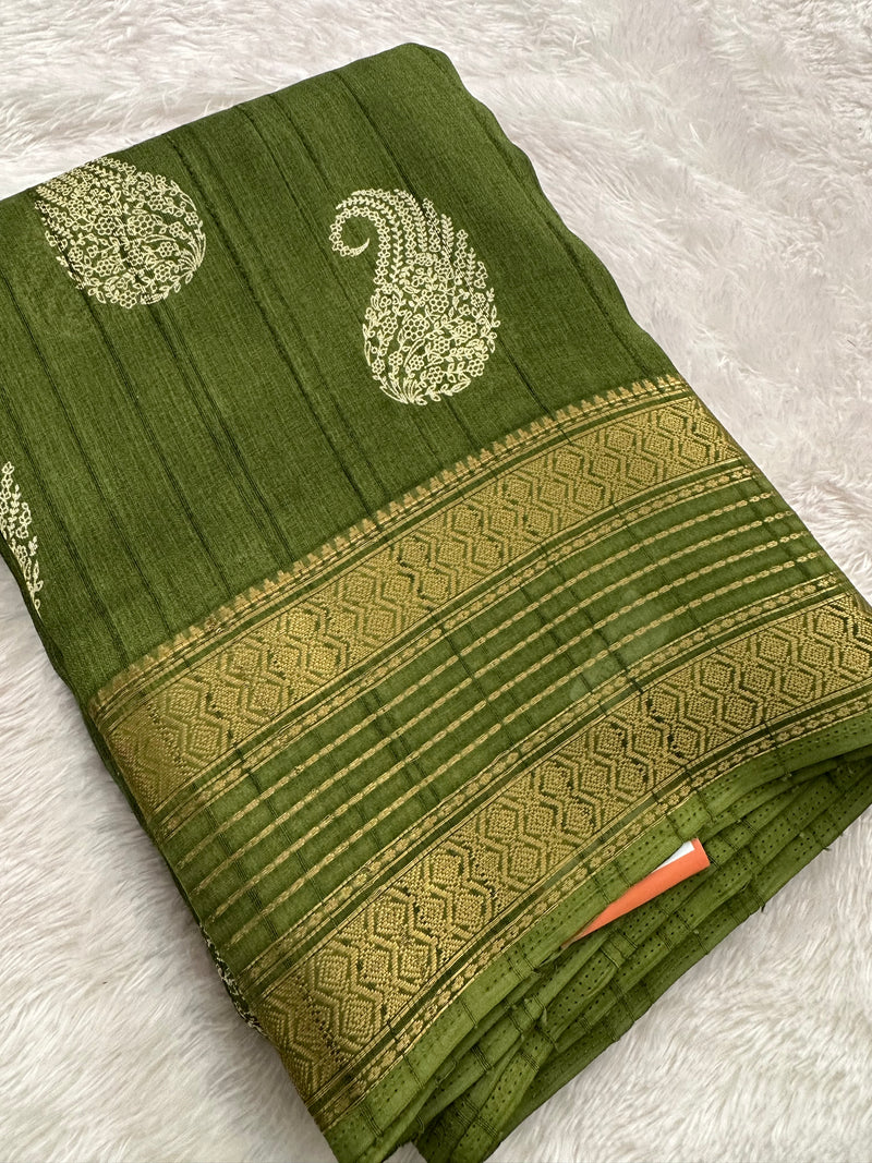 Tussar Crape Saree-JU9