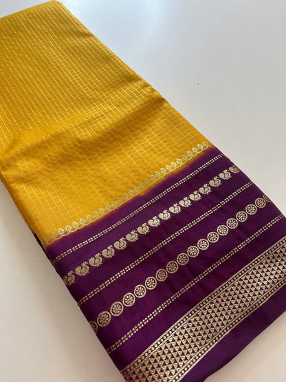 Crape Banarasi Checks Contrast