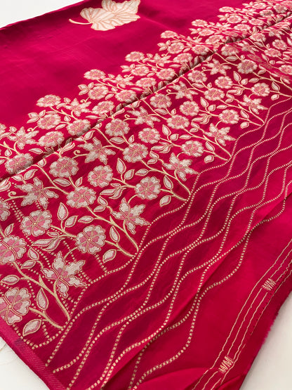 Chinnon Silk Premium Lily Green x Red-1121