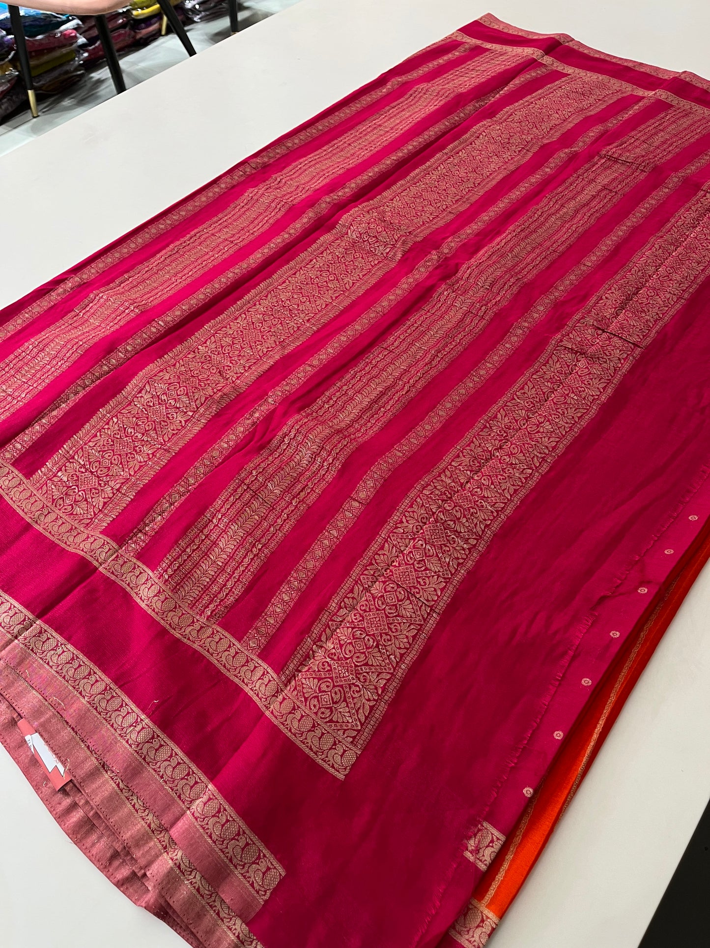 Designer crape Chinnon saree