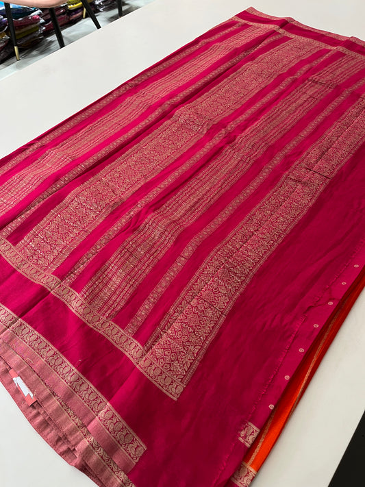Designer crape Chinnon saree