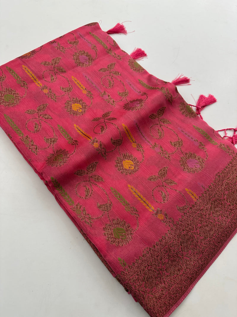 Premium Jute Tussar Fancy Saree-J9