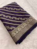 Premium Laser Chiffon Saree – Purple AU26