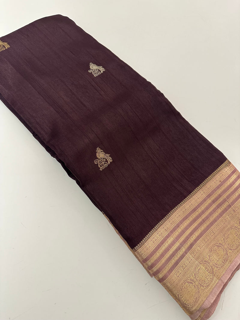 Cut Dana Work Border Chinnon Saree -AU6