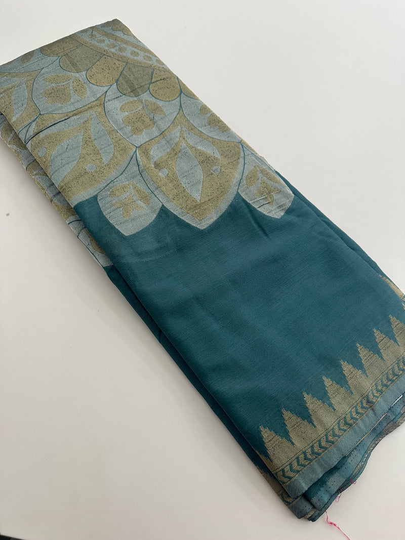 🌹Beautiful Soft Georgette Sarees,, Centric Weaving Big Floral Buttas all over,, self blouse with butties 🌹 JU27