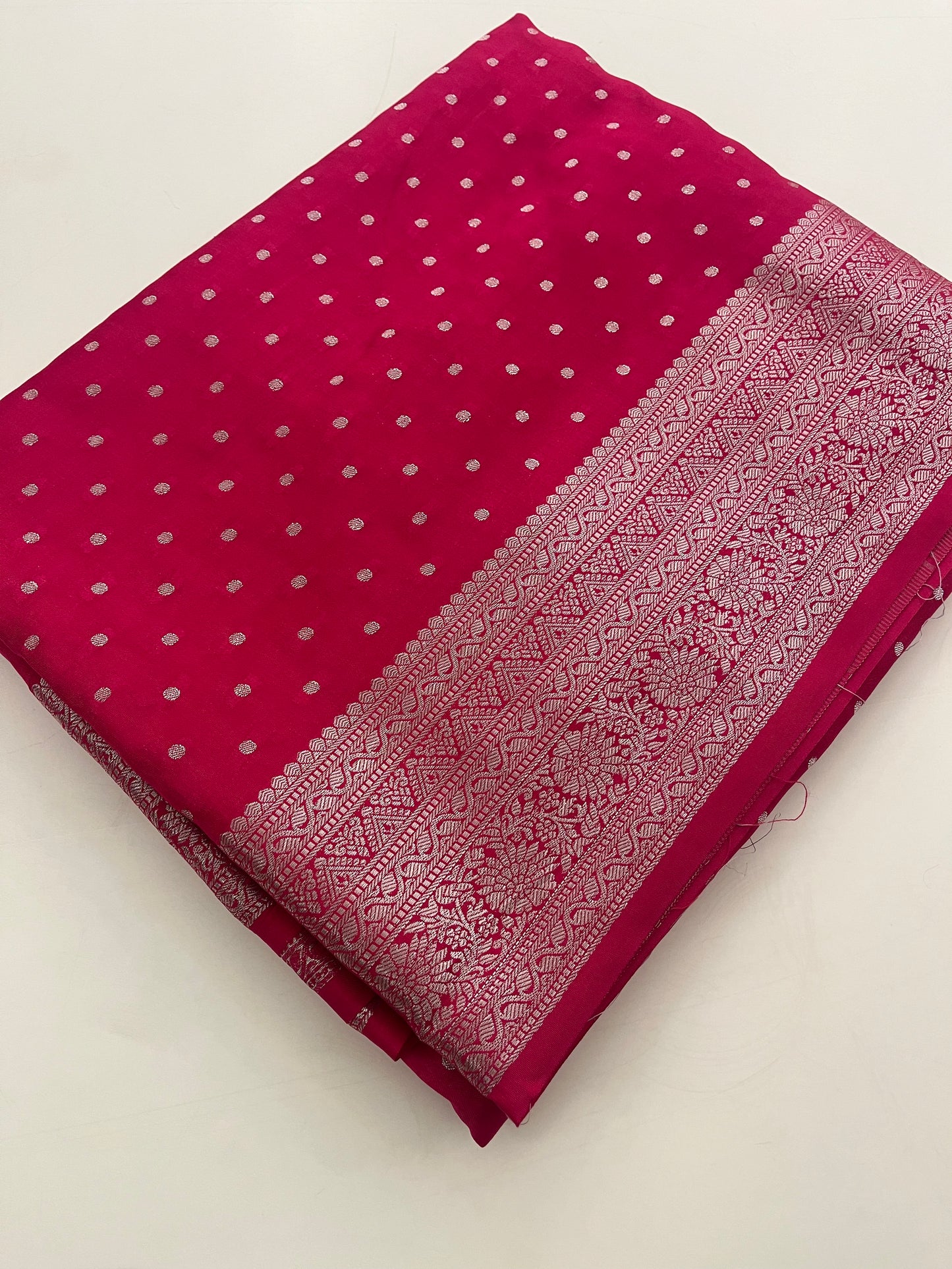 Banarsi Crape Silver Butties