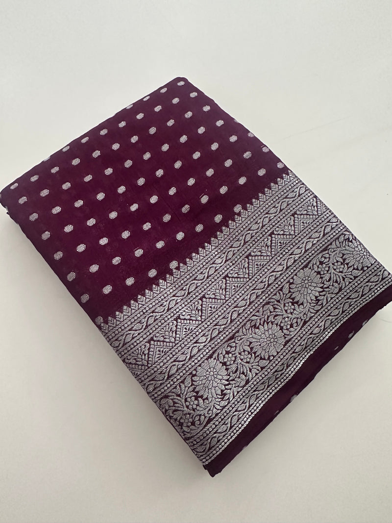 Tussar silver butties -AU3