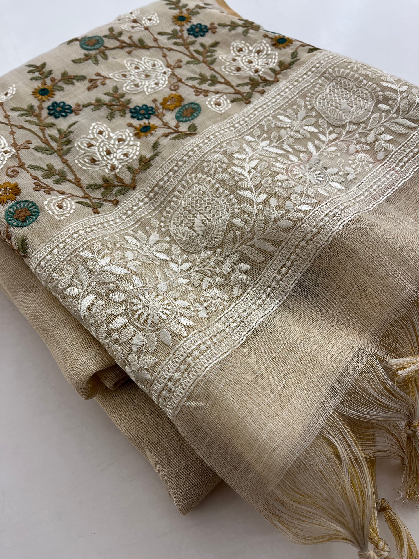Linen cotton Fancy saree