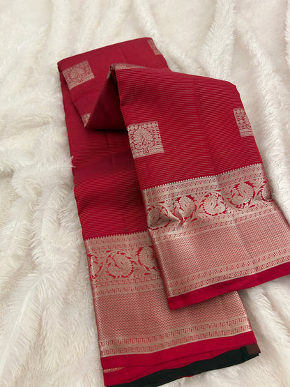 Designer Silver Zari Kanchipuram Silk
