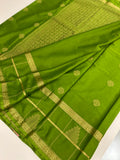 NEW Green and Light Pink Crepe Silk sarees at affordable range and beautiful self matching blouse and brocade style pallu 🌹