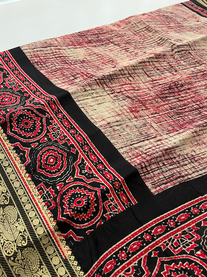Bagru print fancy saree