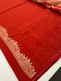 Venkatagiri fancy soft Linen Cotton sarees with self blouse and fancy Border and Butties all over 🌹-AU9