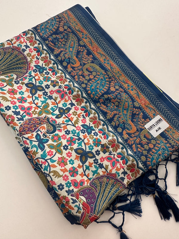 Kalamkari Tussar Printed-M26