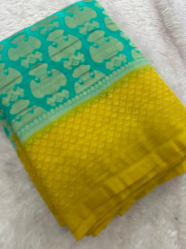 Beautiful Soft Georgette Sarees In Full Garuda Buttas-Ju21 (Copy)