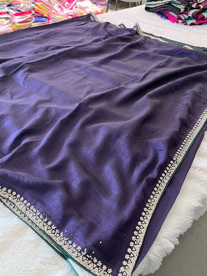 Tussar Fancy Stone Work