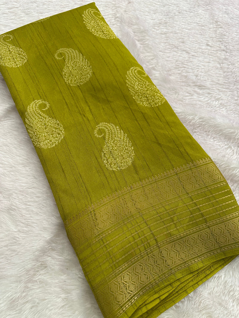 Tussar Crape Saree-JU9