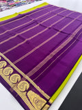 80 GSM Pure Mysore Crape Silk Saree- Silk Mark Certified 🦋-JU29
