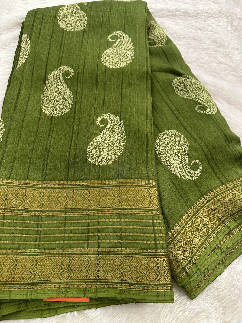 Tussar Crape Saree-JU9