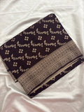 Rust Heritage Linen Designer Saree with Butta Design 🌹-AU2